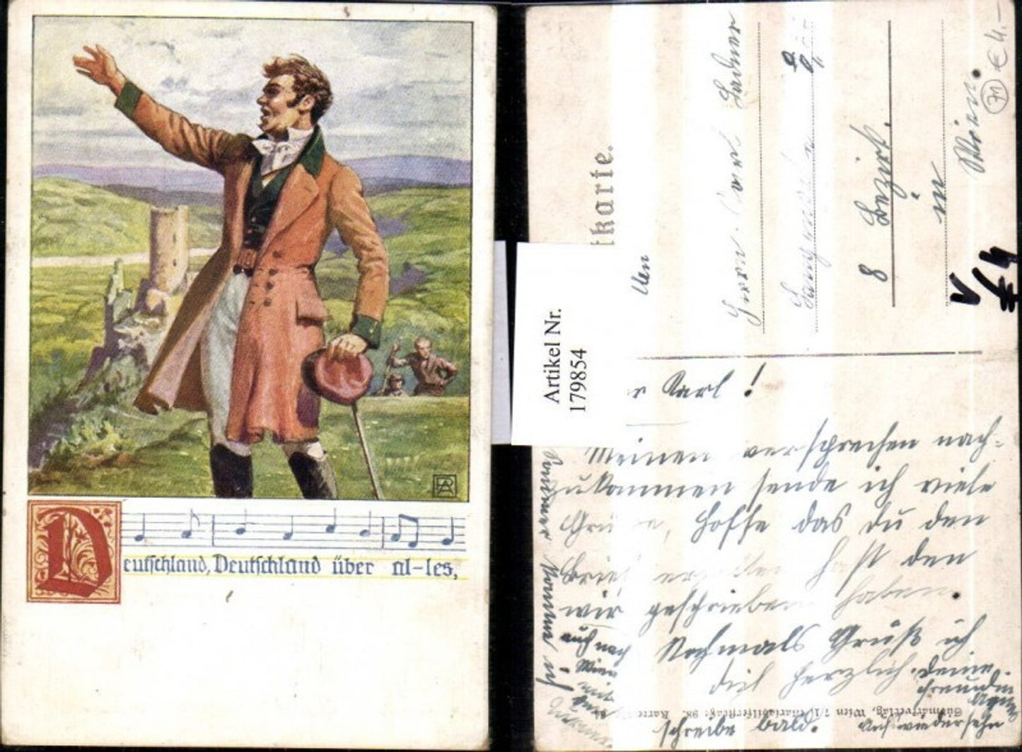 179854,Verein Südmark 64 Mann m. Mantel Liedzeile u. Text