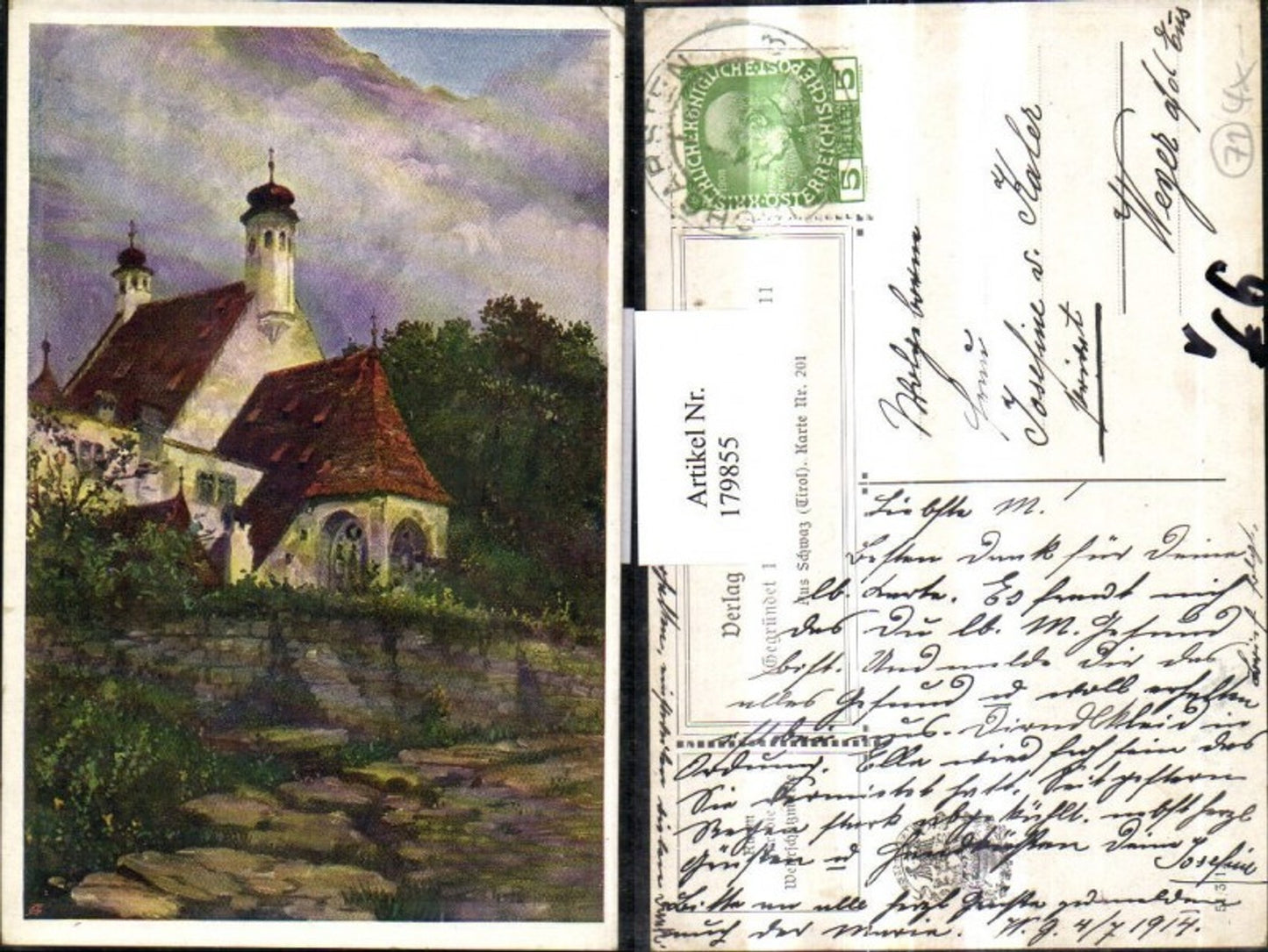 179855,Verein Südmark 201 W. Reichelt Aus Schwaz Tirol Kirche