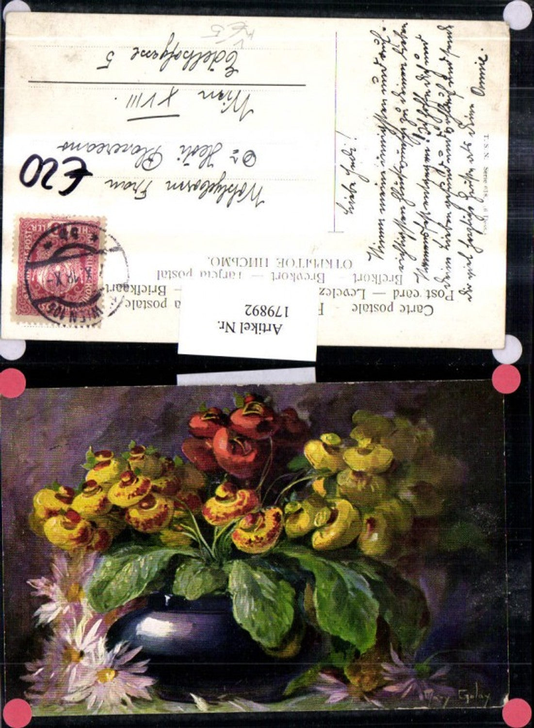 179892,Theo Stroefer Verlag 618 Mary Golay Vase Blumen
