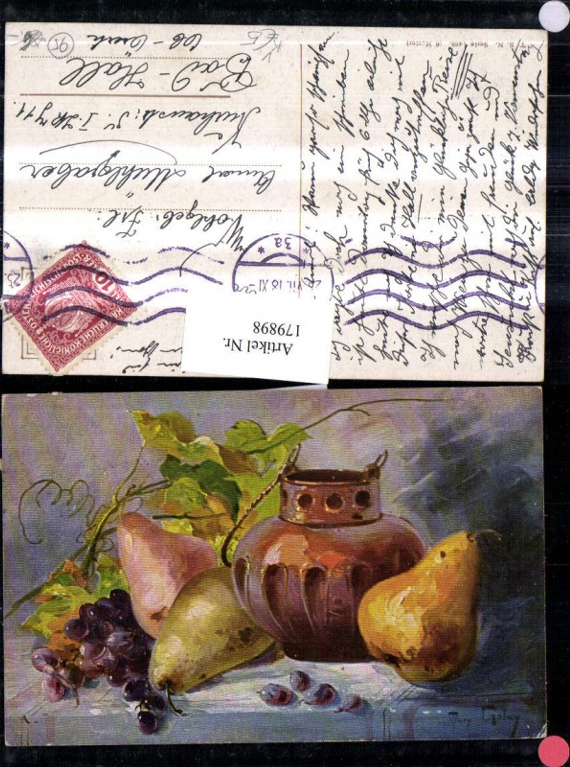 179898,Theo Stroefer Verlag 1488 Mary Golay Birnen Weintrauben Kanne