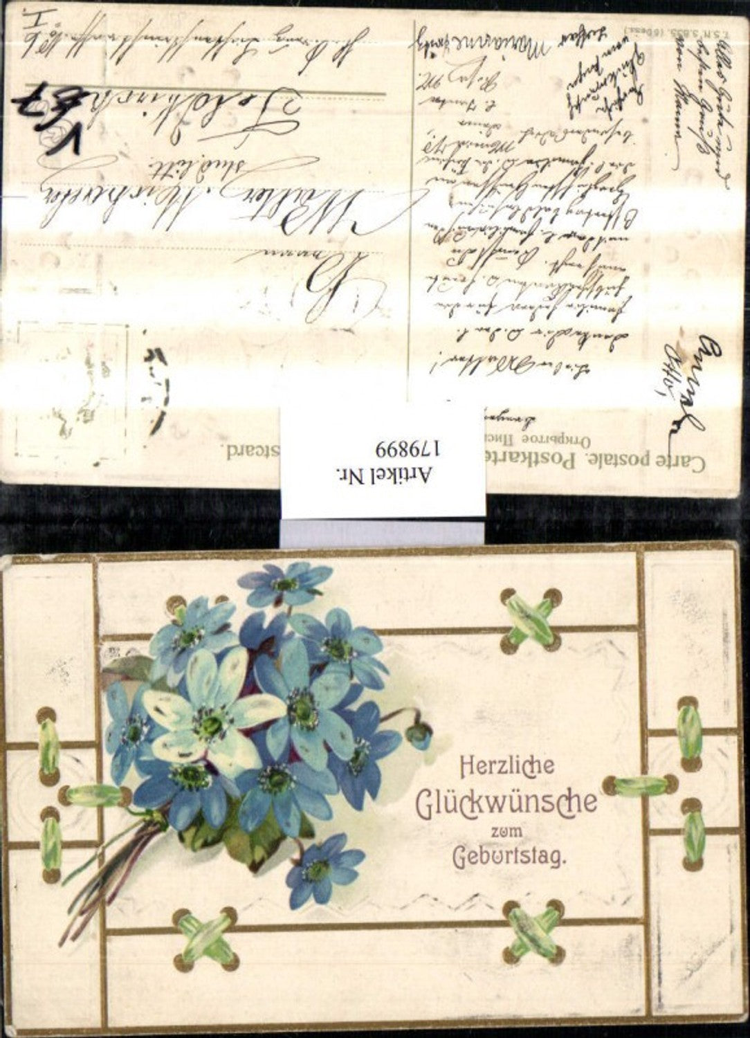 179899,Theo Stroefer Verlag 835 Präge AK Geburtstag Blumen