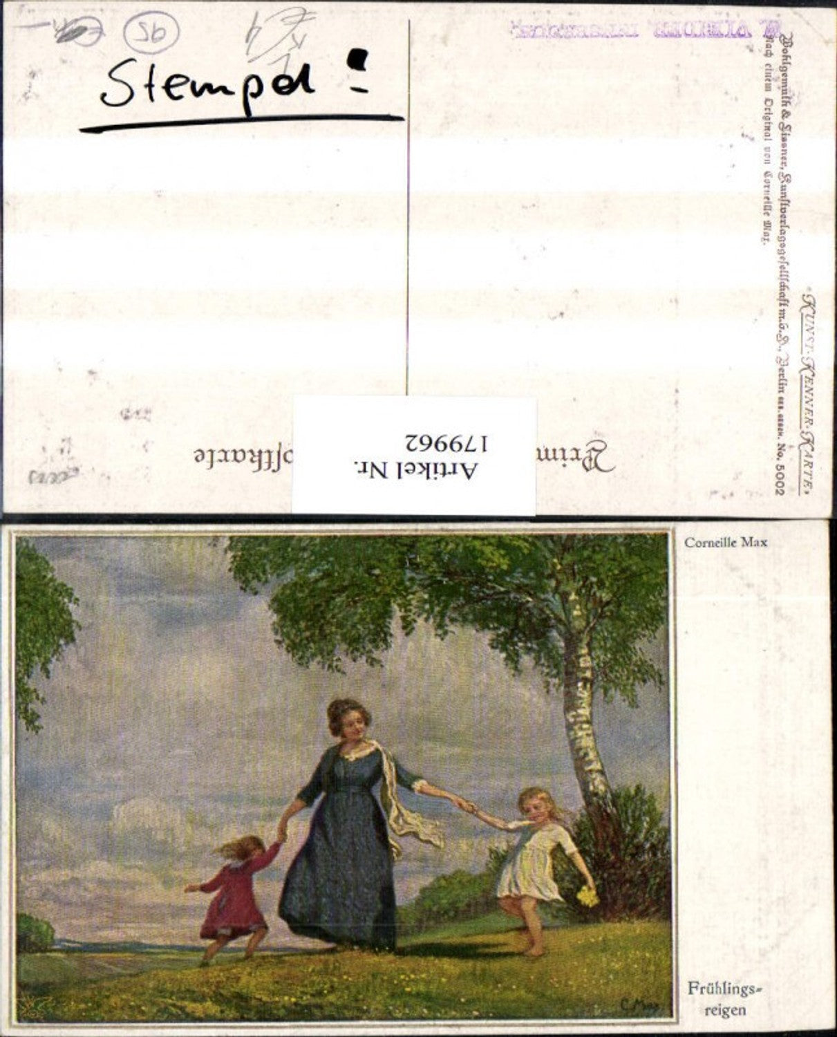 179962,Primus AK 5002 Corneille Max Frühlingsreigen Frau m. Kinder Wiese