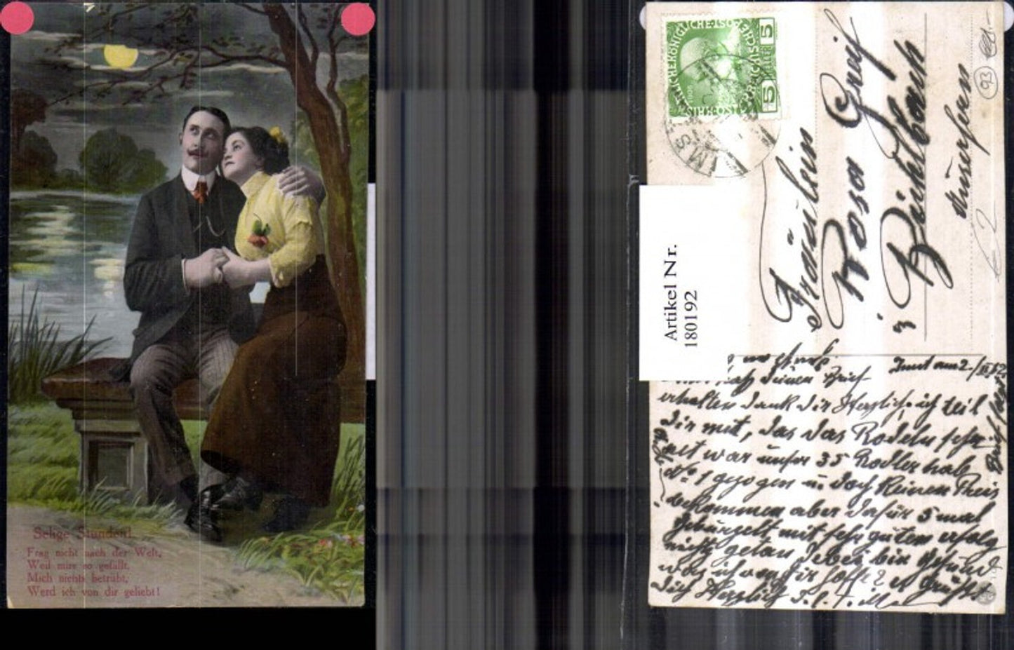 180192,Liebe Selige Stunden Gedicht Liebespaar Sitzbank Mondschein