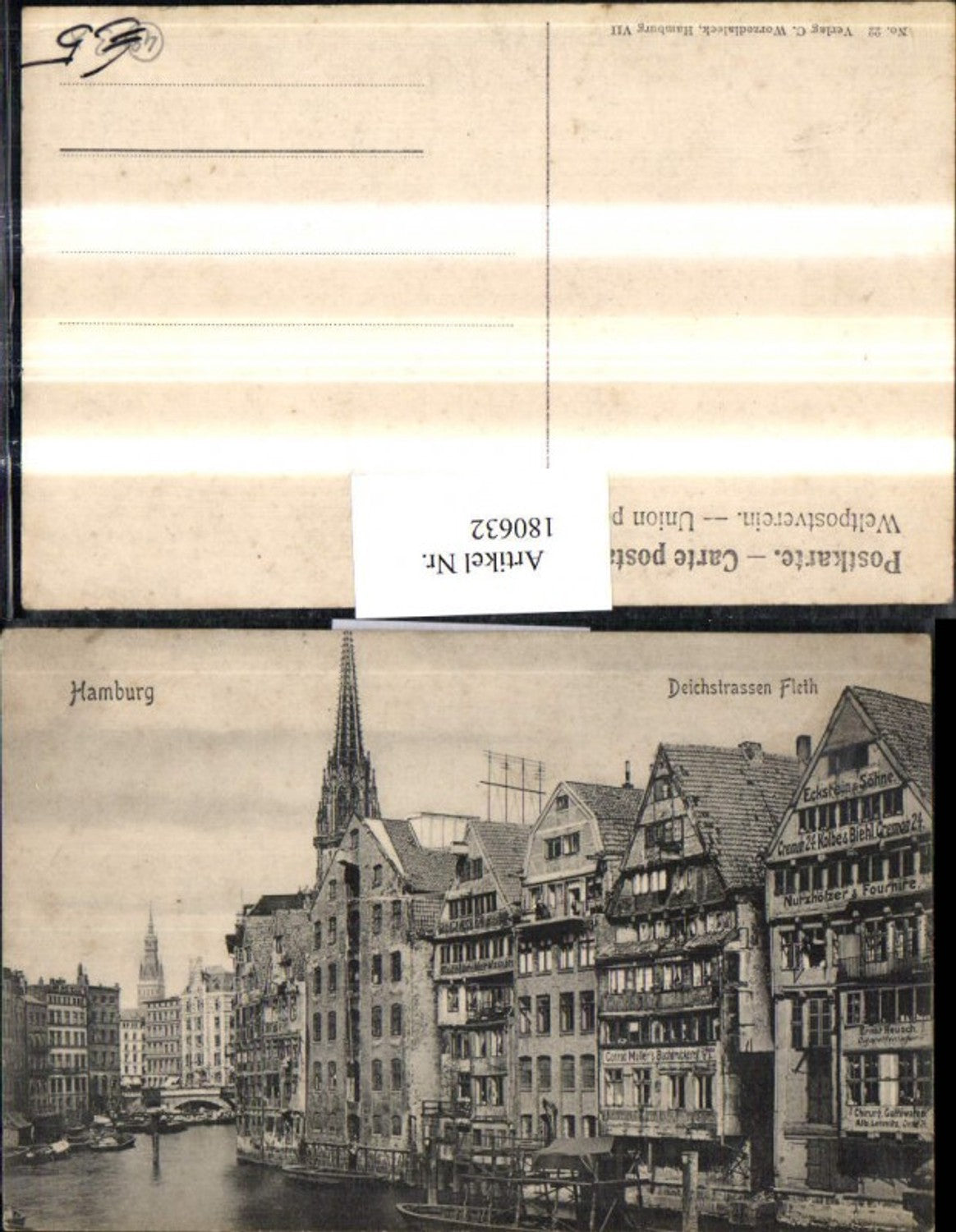 180632,Hamburg Deichstraßen Fleth Ortsansicht Boote
