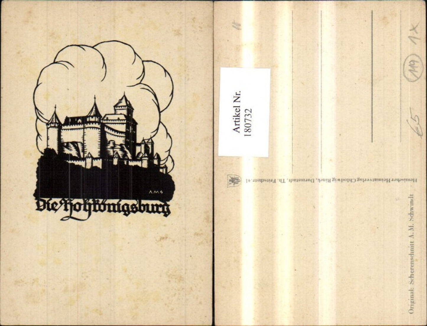 180732,Scherenschnitt Hochkönigsburg Burg Schloss