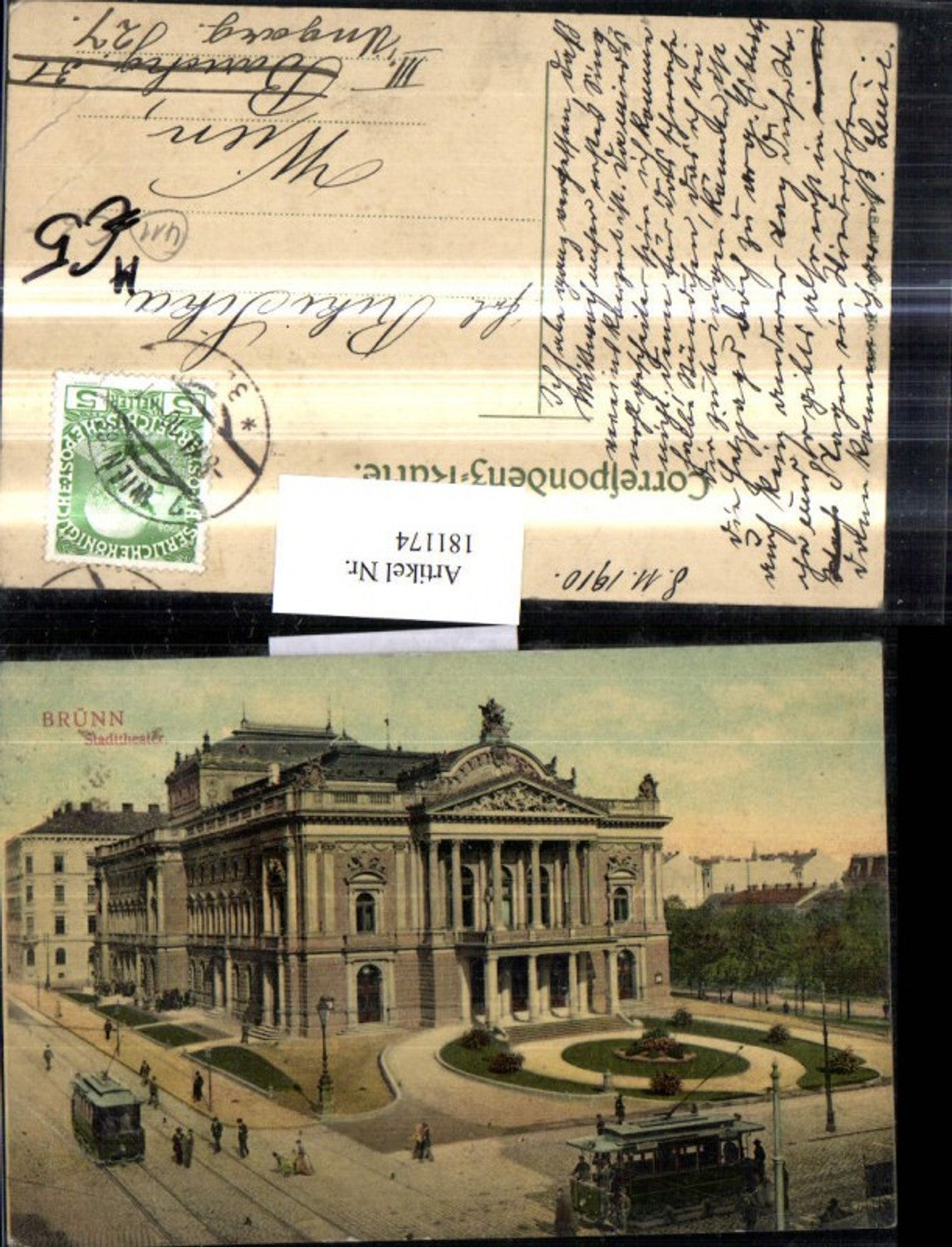 181174, South Moravia Brno City Theatre Theatre Tram