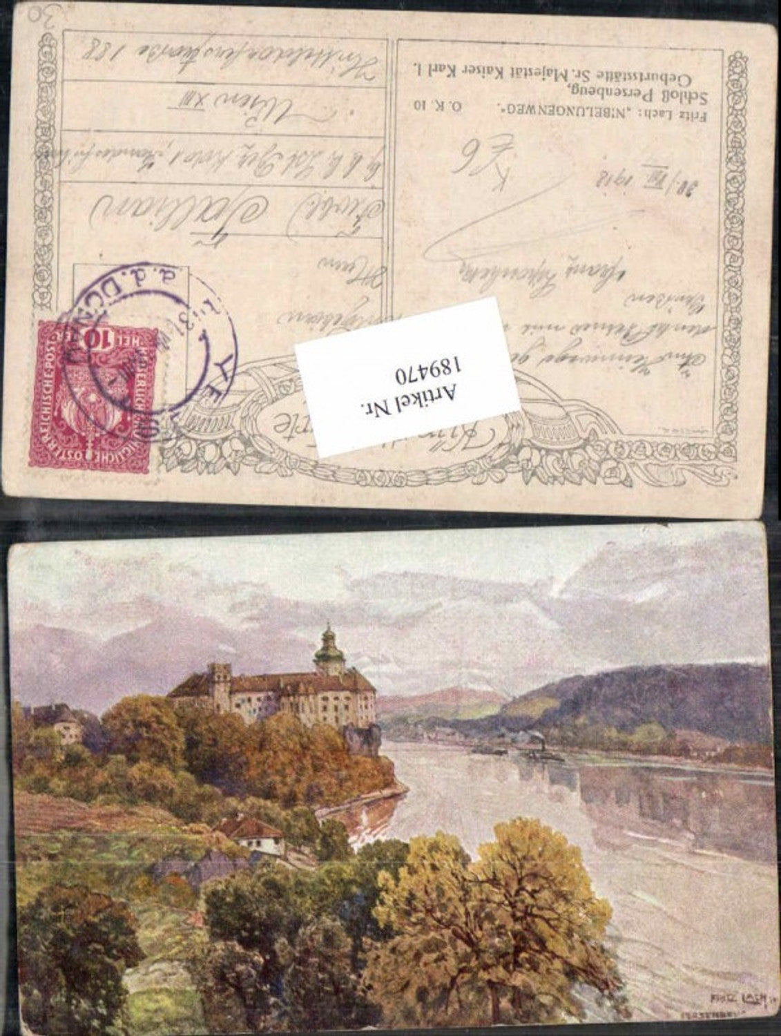 189470, Artist AK Fritz Lach Ybbs Persenbeug pub Kilophot OK10