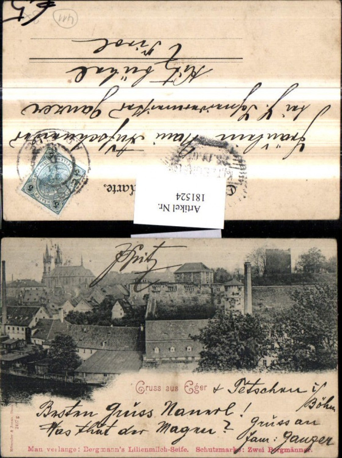 181524,Karlsbad Gruß aus Eger Teilansicht Burg