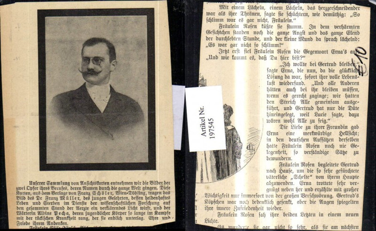 197545,Zeitungsausschnitt Dr. Franz Müller Portrait