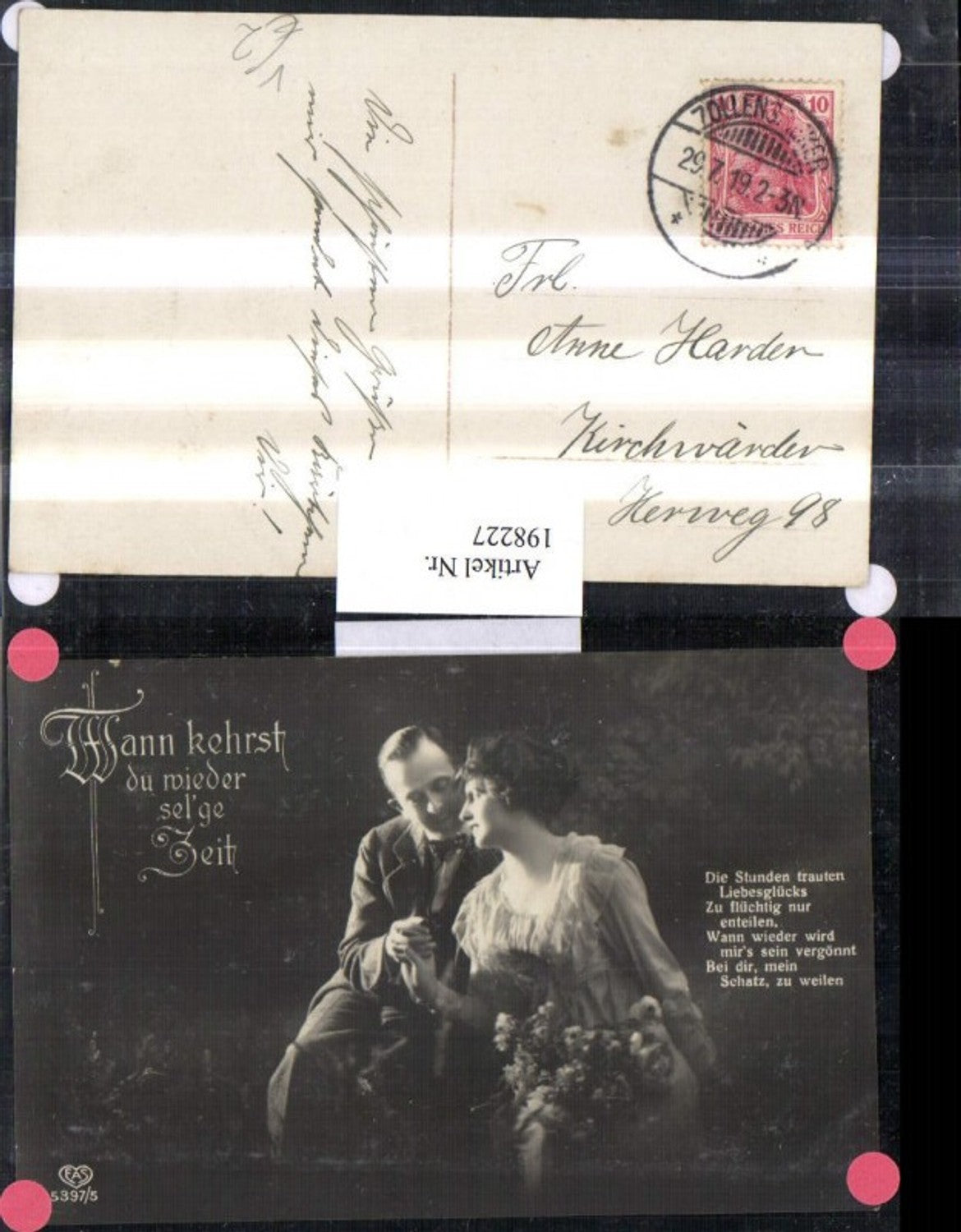 198227, When will you return? Blessed time poem, love, lovers, bouquet of flowers, pub EAS 5397/5