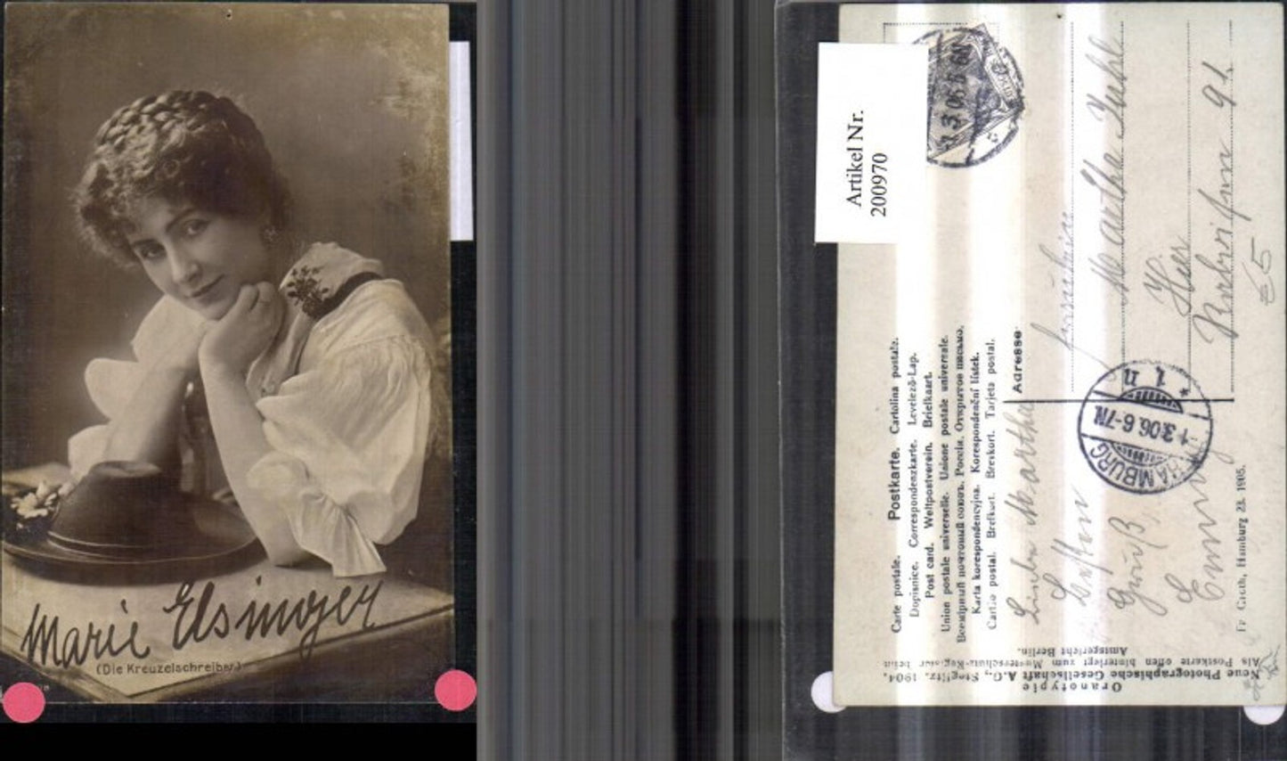 200970,Marie Elsinger Die Kreuzelschreiber Tracht Hut Typen