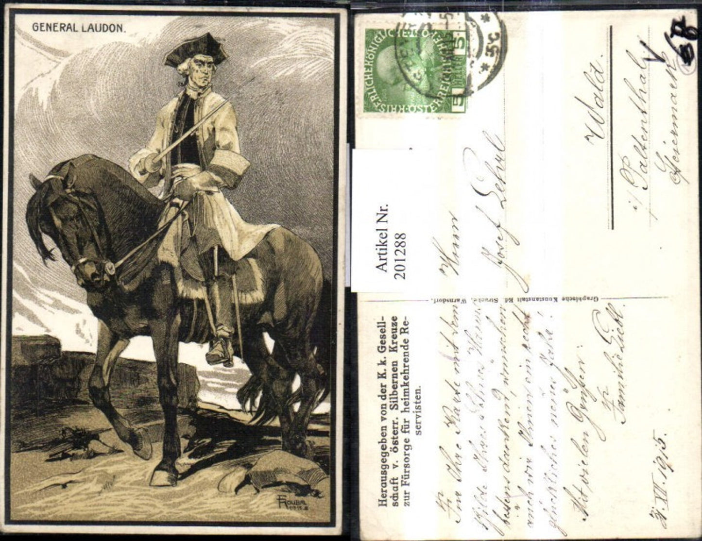 201288,General Laudon Hut Schwert Pferd pub Eduard Strache