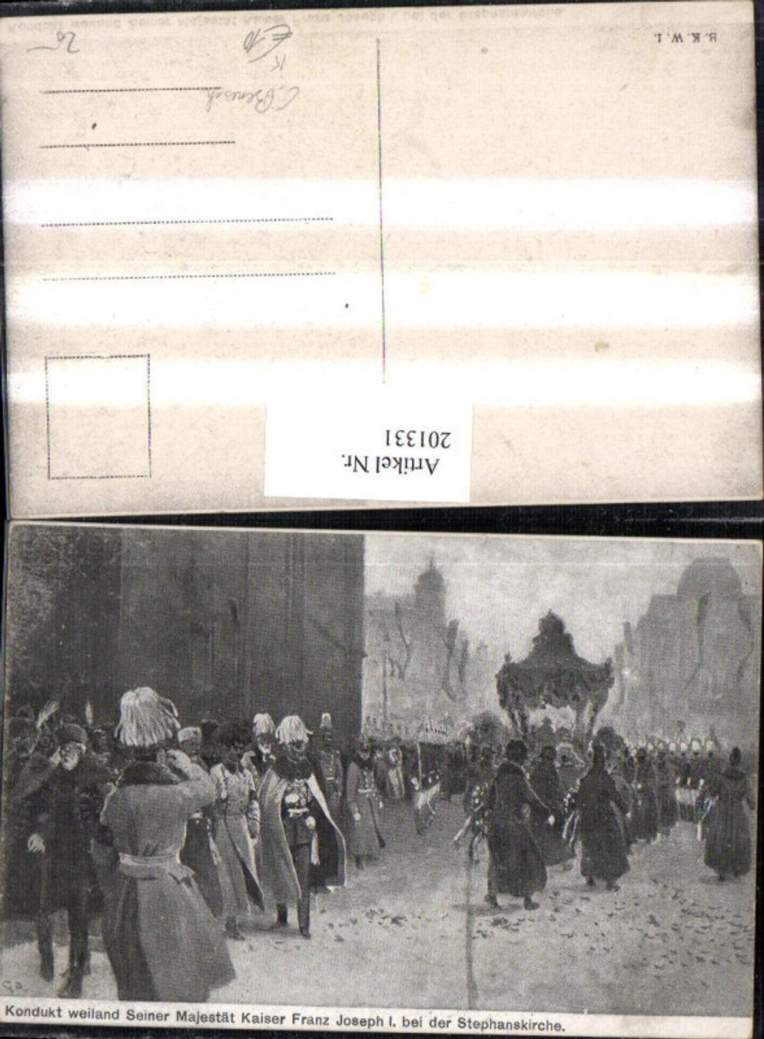 201331,Künstler Ak C. Benesch Kondukt Kaiser Franz Josef I b. d. Stephanskirche Kirche