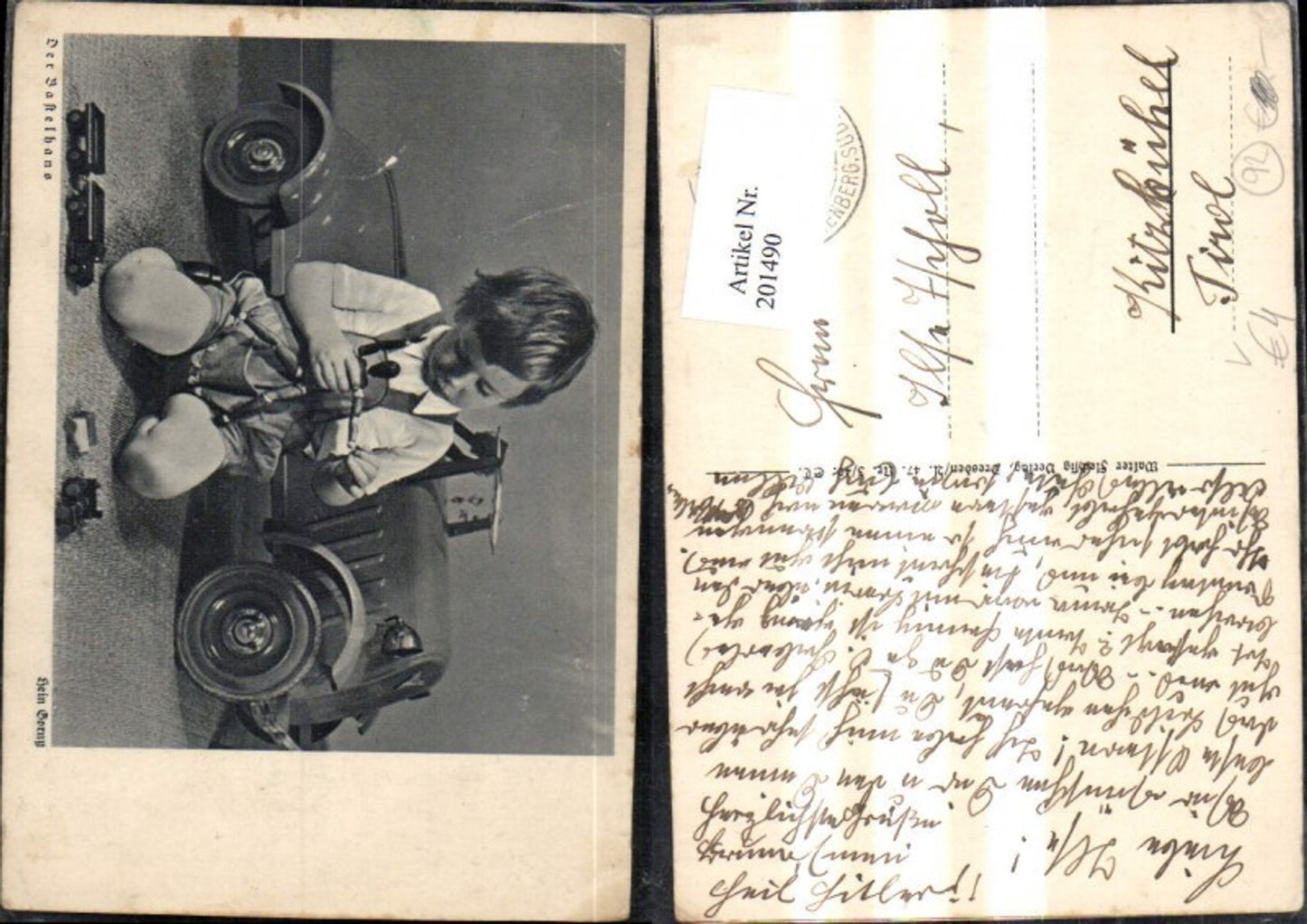 201490,Kind Kinder Spielzeug Der Bastelhans Junge m. Auto Puppe Figur pub Walter Flechsig 3/40