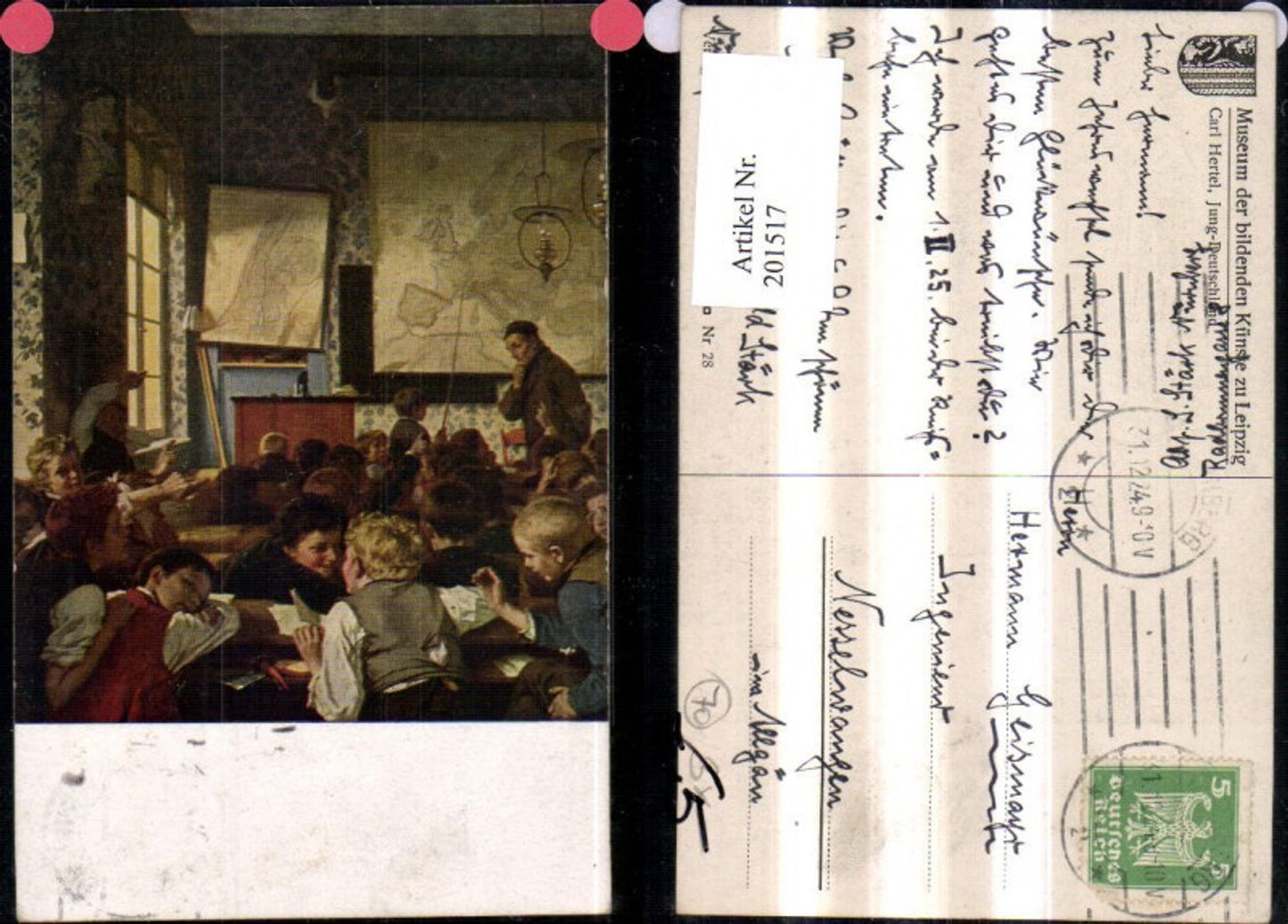 201517,Kind Kinder Künstler Ak Carl Hertel Schule Klassenzimmer Schüler