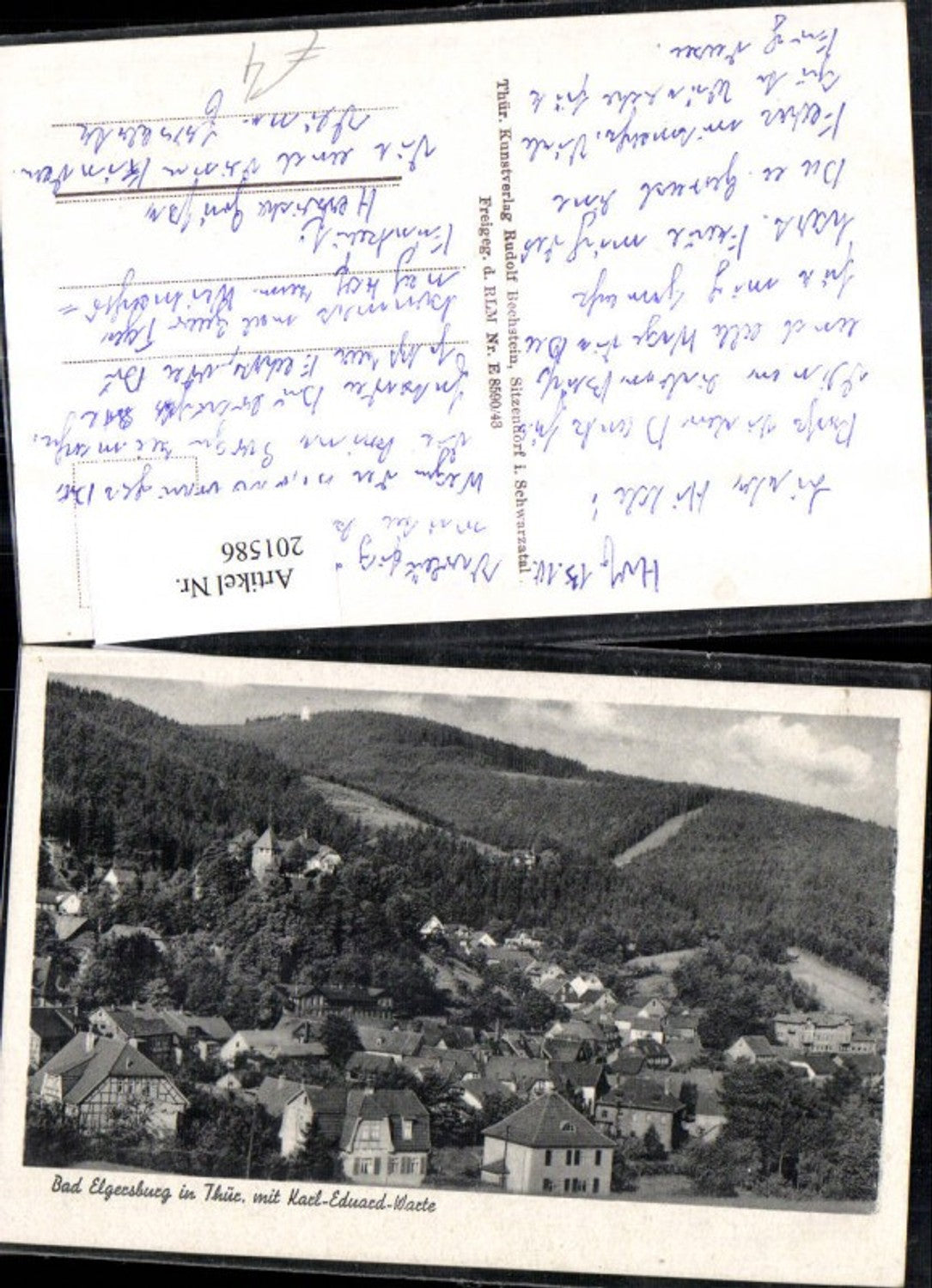 201586,Bad Elgersburg Teilansicht in Thüringen m. Karl-Eduard-Warte
