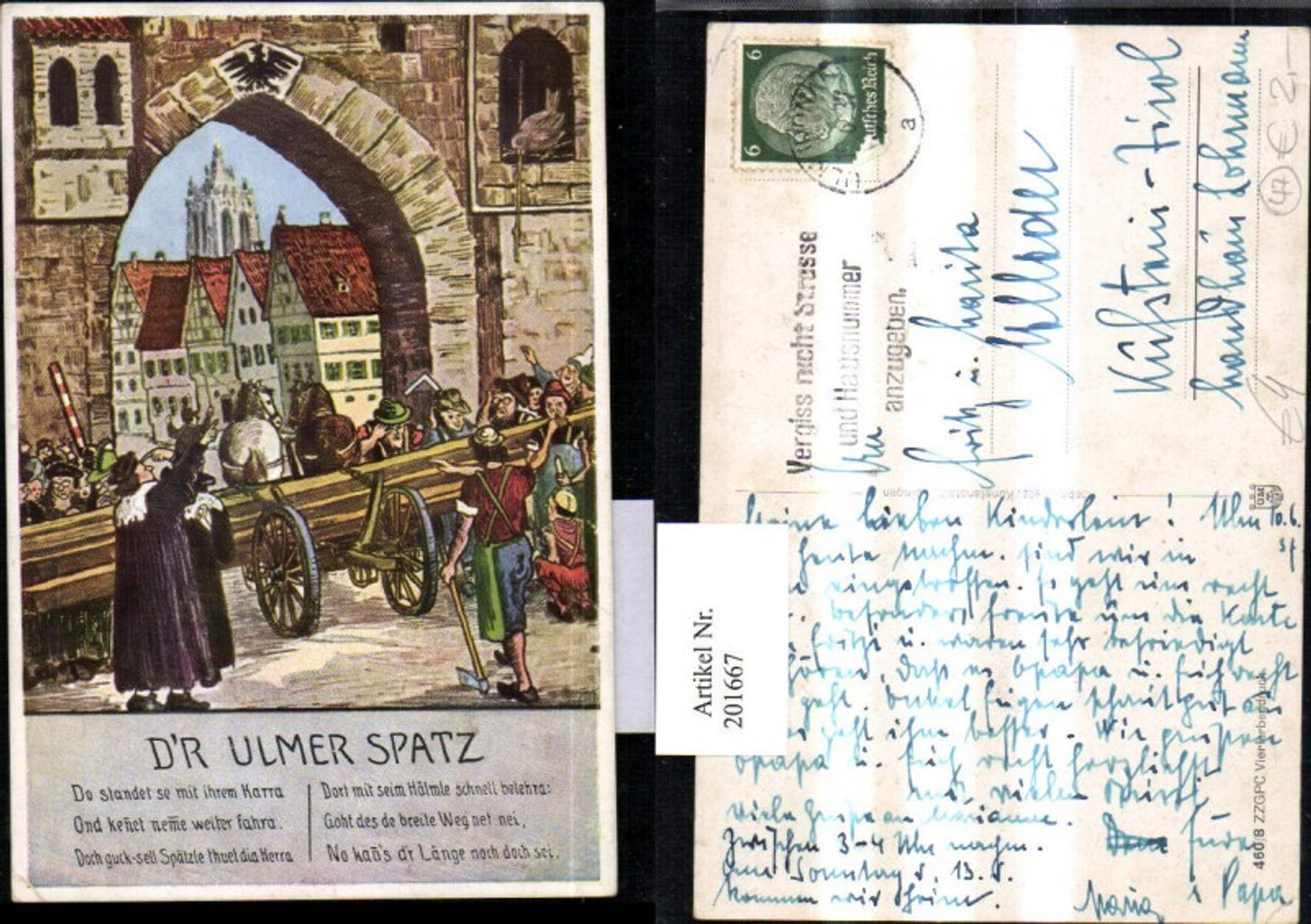 201667,Ulmer Spatz Ulm Gedicht Pferde Wagen Leute
