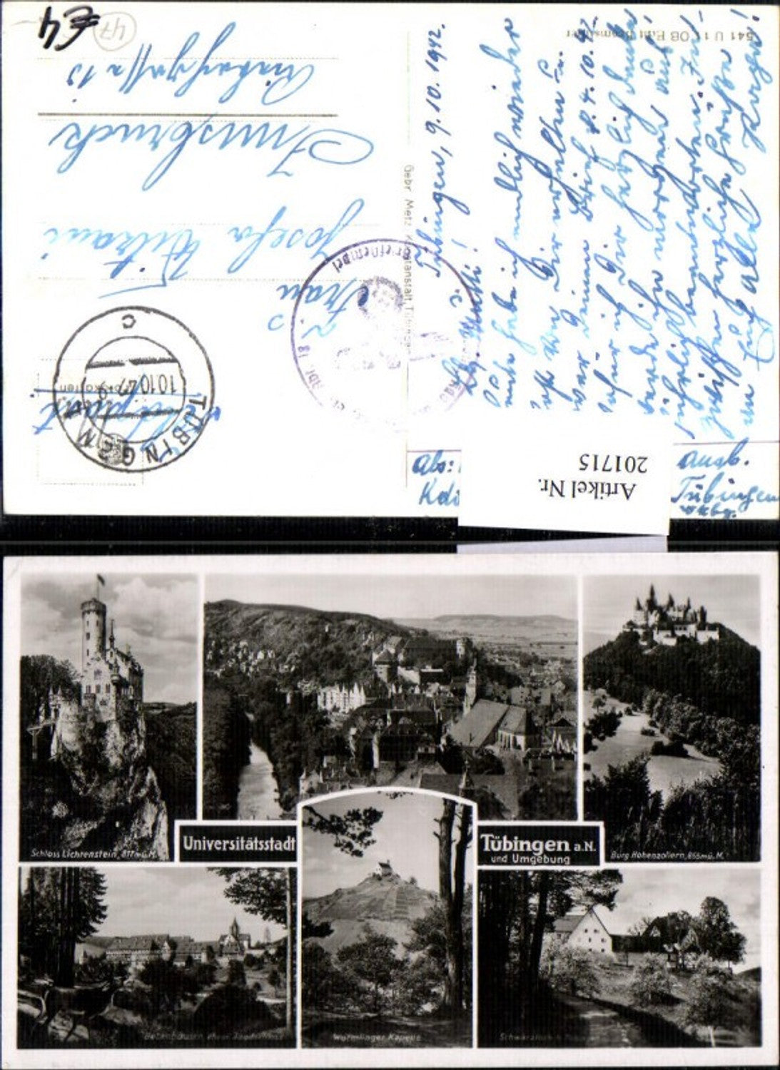 201715,Tübingen a. Neckar u. Umgebung Schloss Lichtenstein Burg Hohenzollern Kapelle Jagdschloss Mehrbildkarte