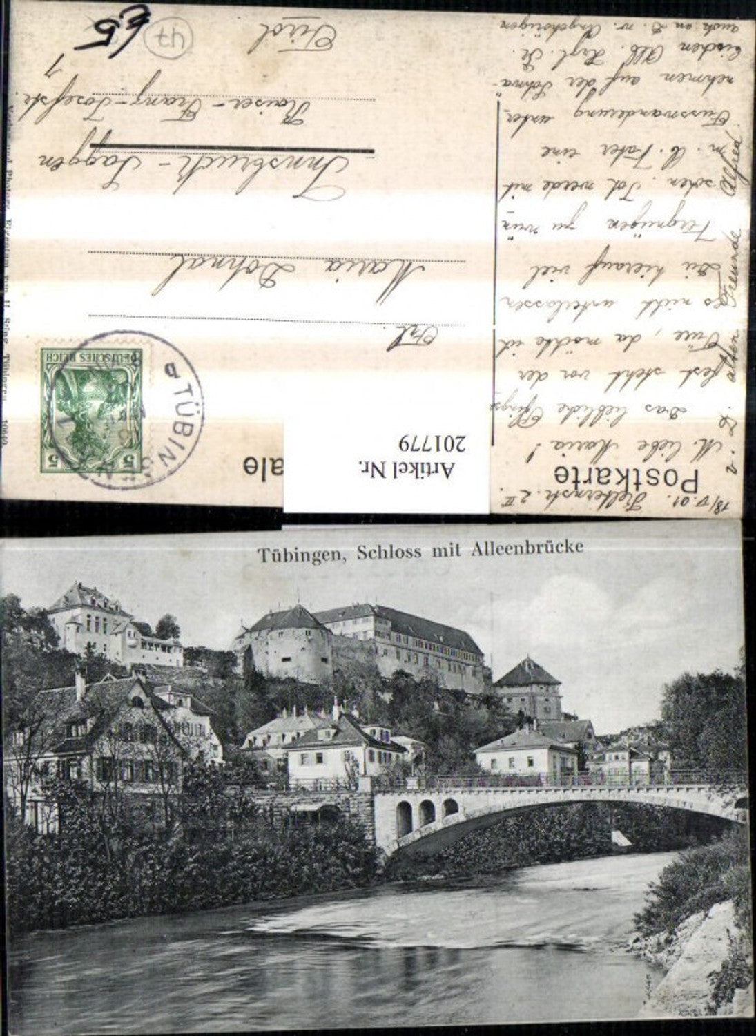 201779,Tübingen Schloss m. Alleenbrücke Brücke