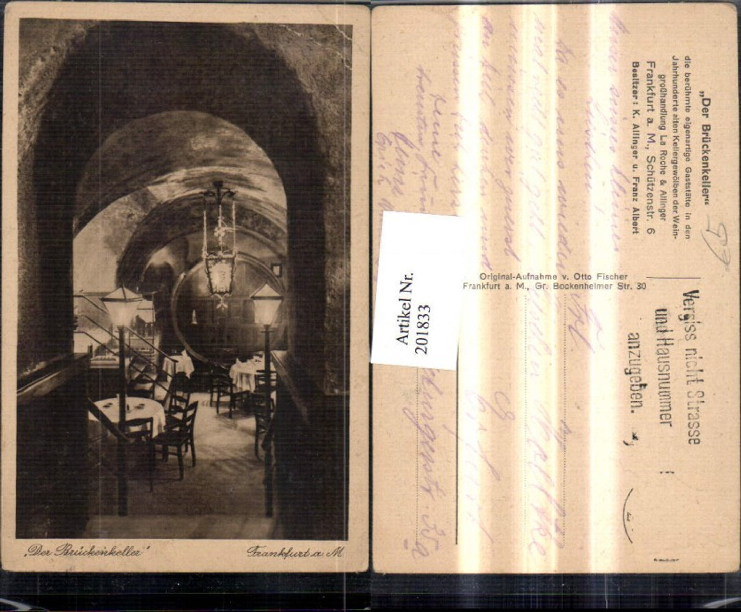 201833,Frankfurt am Main Der Brückenkeller Innenansicht