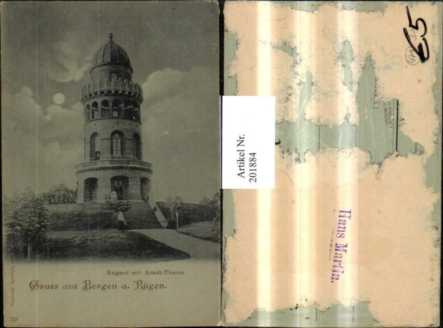 201884,Bergen a. Insel Rügen Rugard m. Arndt Turm