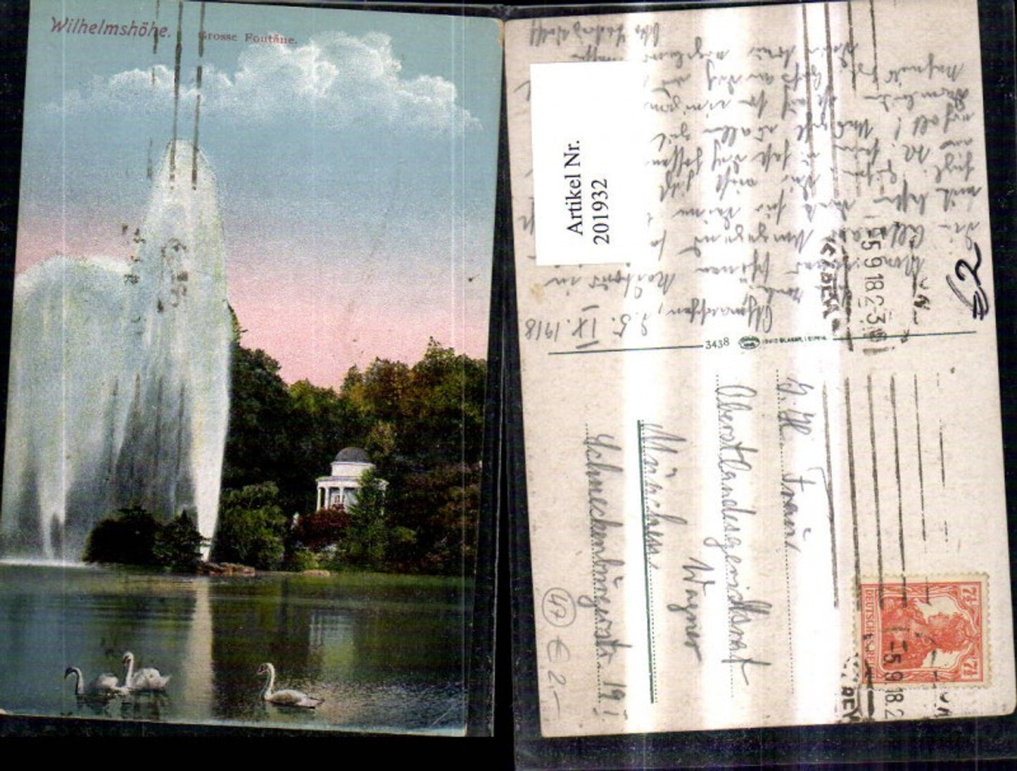 201932,Kassel Wilhelmshöhe Grosse Fontäne Springbrunnen Brunnen