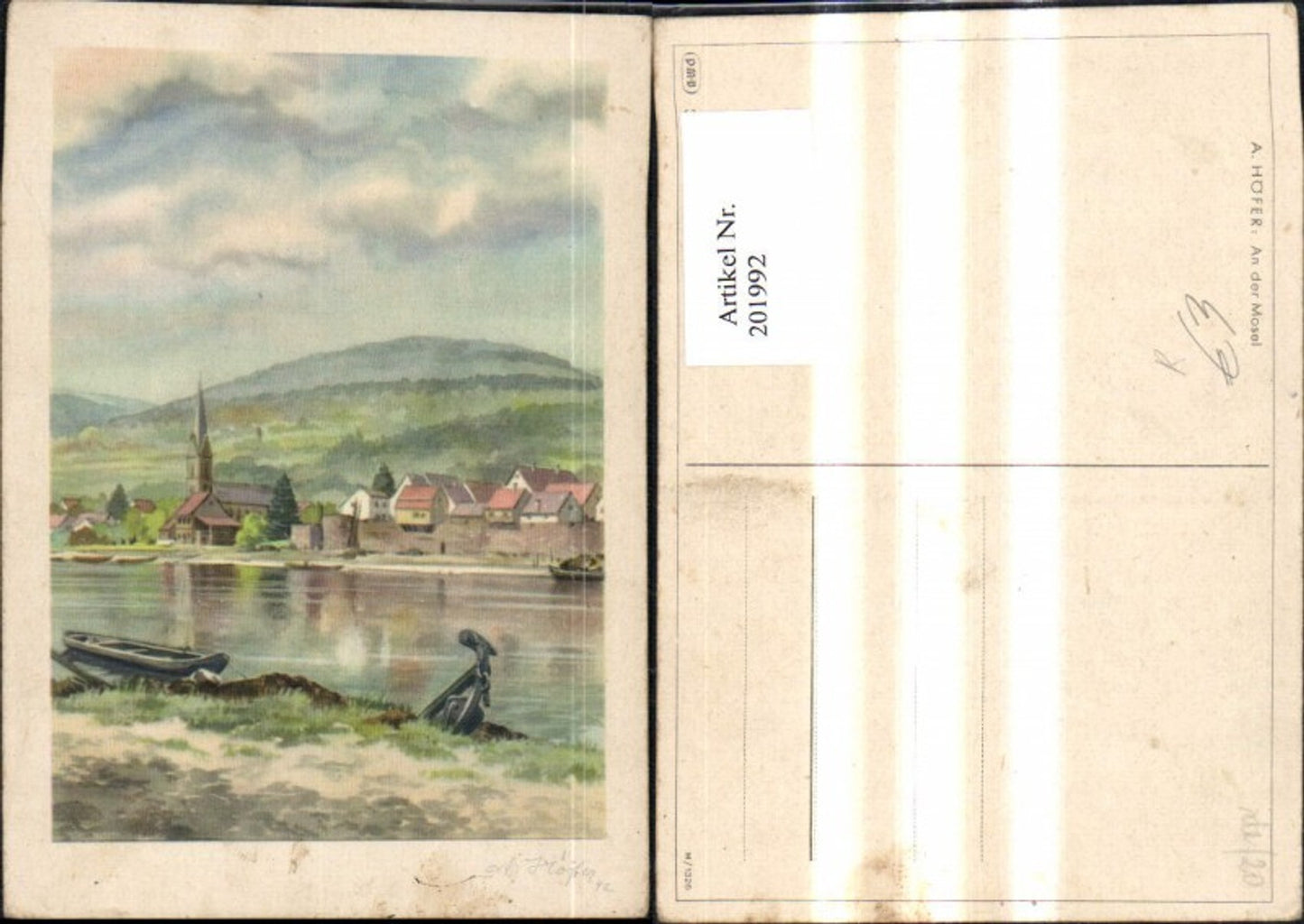 201992,An d. Mosel Künstler Ak A. Höfer