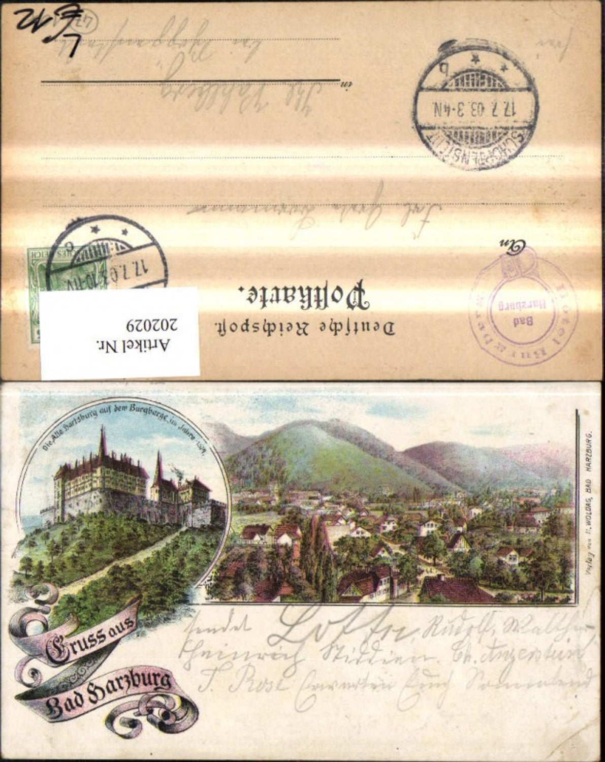 202029,Bad Harzburg Litho Hartzburg Burgberge