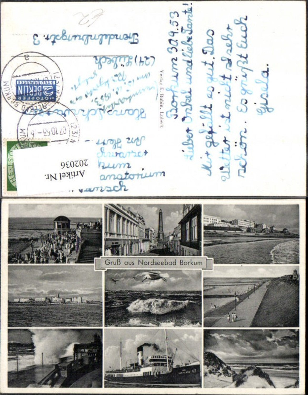 202036,Borkum Nordseebad Mehrbild Ak