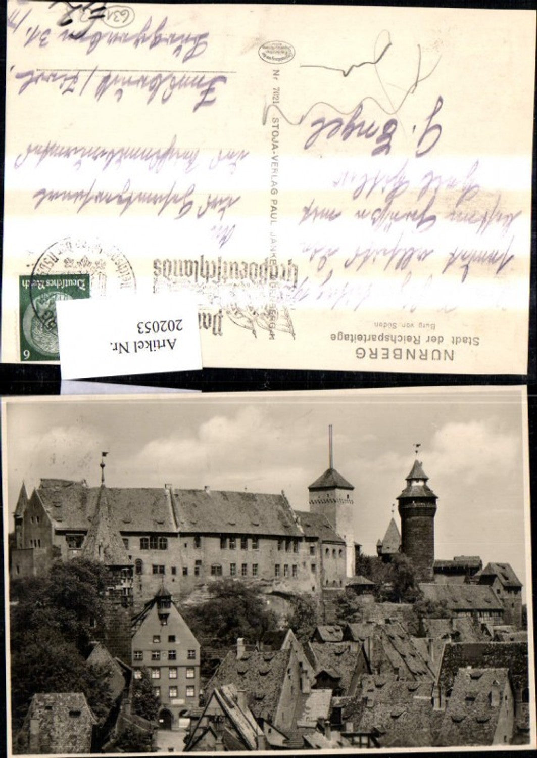 202053,Nürnberg Stadt Ansicht Burg v. Süden