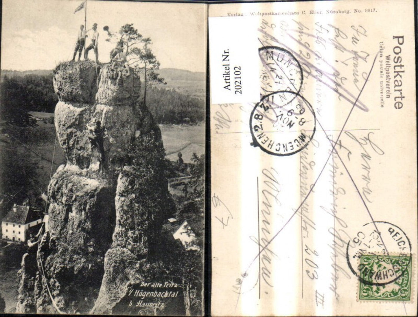 202102,Högenbachtal b. Haunritz Der Alte Fritz Fels Gipfel m. Bergsteiger Männer