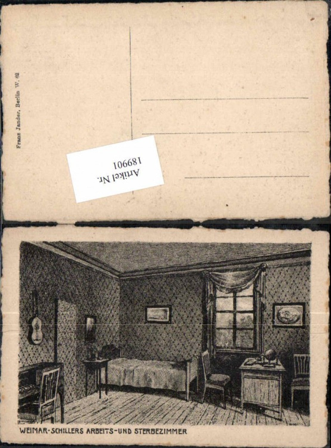 189901,Künstler AK Weimar Radierung Schiller Sterbezimmer pub Franz Jander