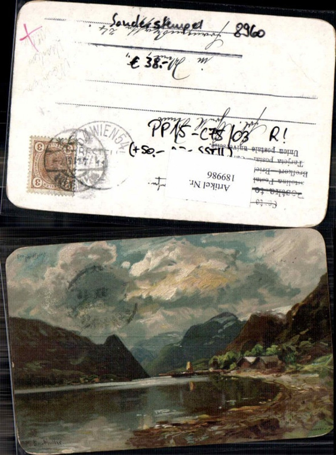 189986,Künstler AK Morten Müller Norwegen Fjord Nordkap Norge pub Enerett Norway