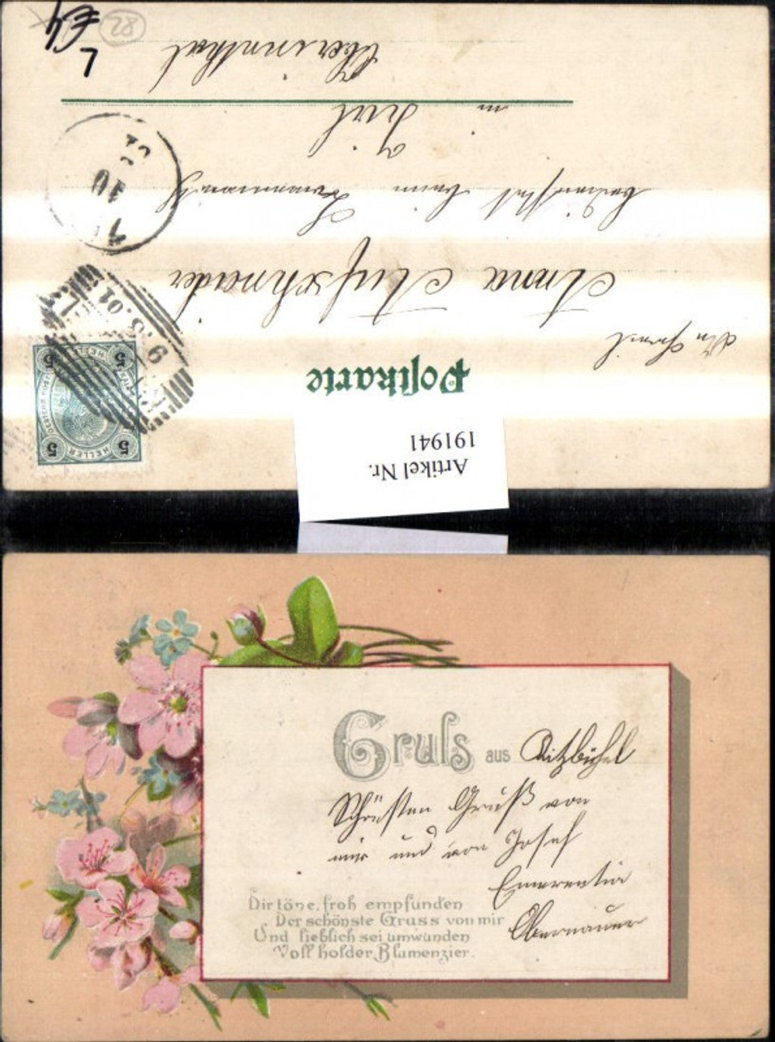 191941,Künstler Litho AK Blumen