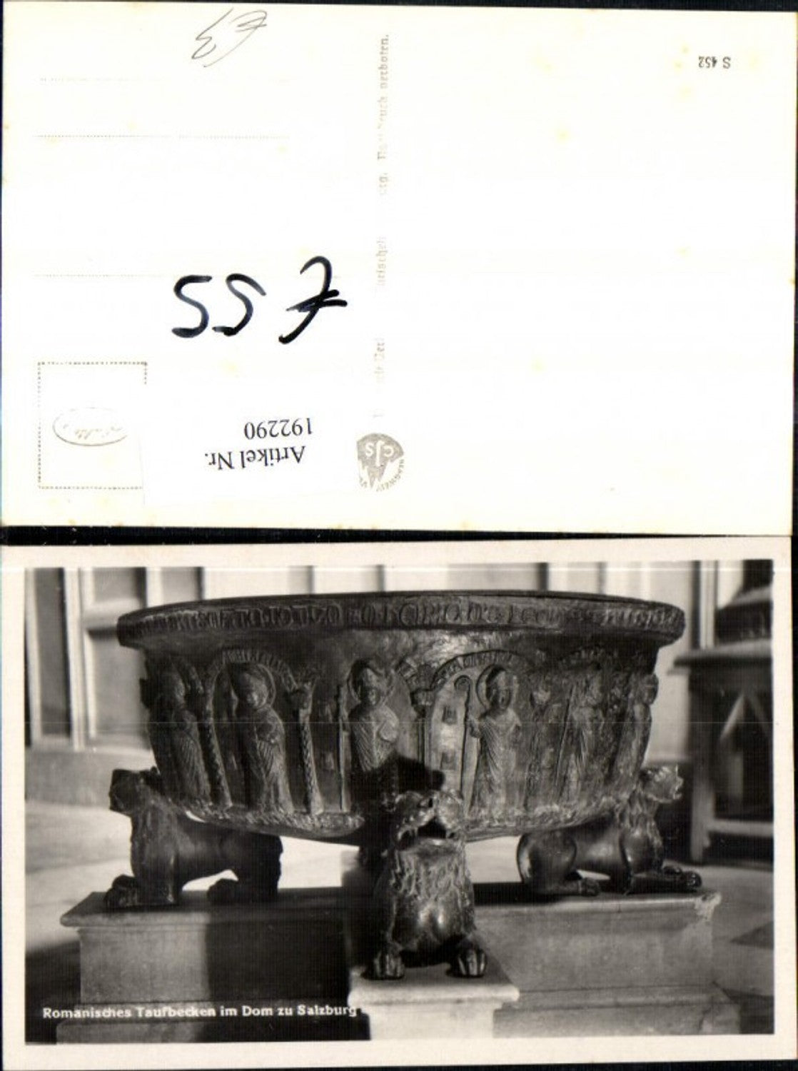 192290,Salzburg Dom Romanisches Taufbecken Foto Ak