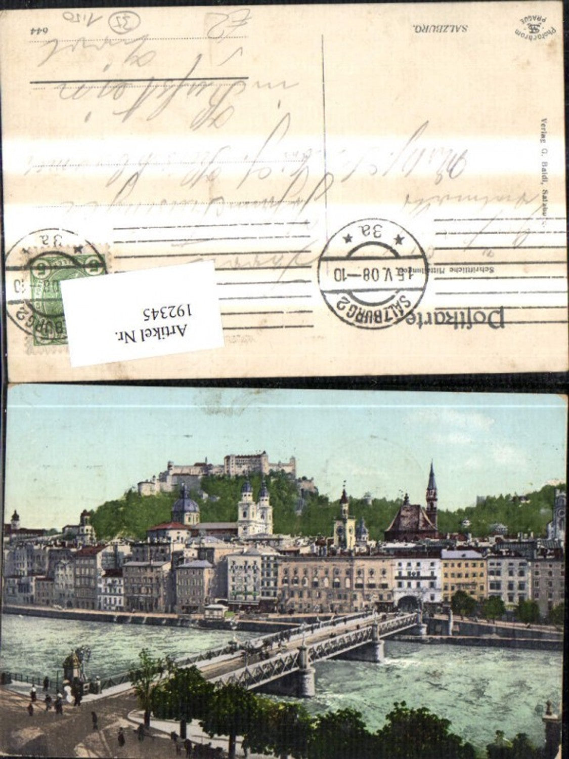 192345,Salzburg Ansicht m. Brücke