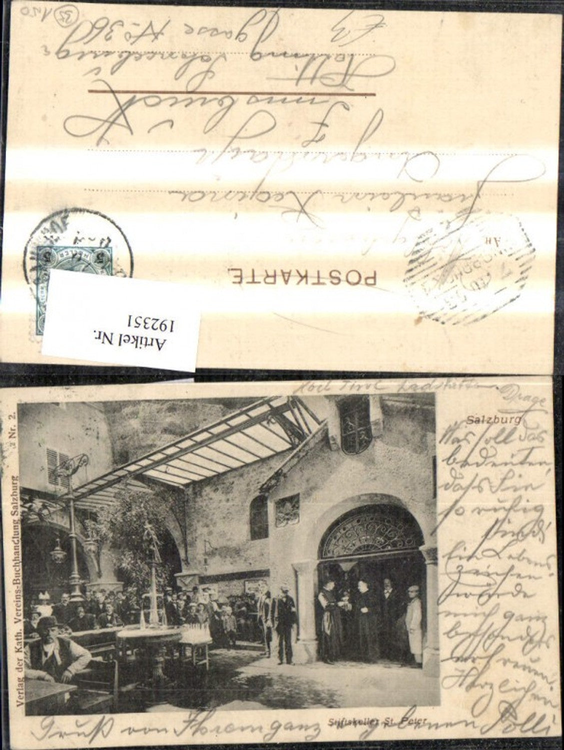 192351,Salzburg Stiftskeller St Peter Ansicht m. Personen