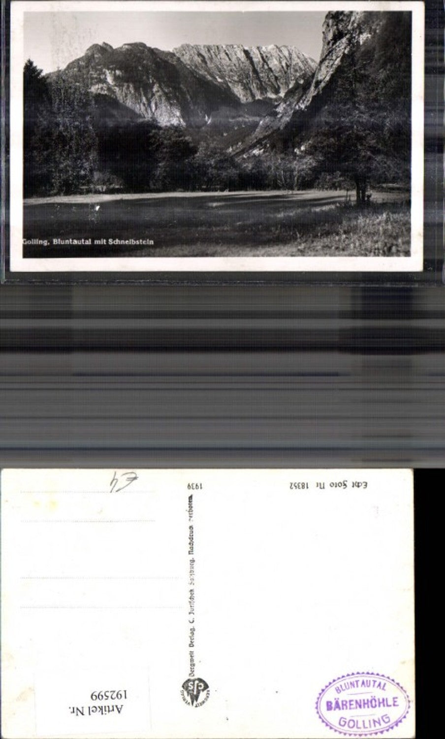 192599,Golling Bluntautal m Schneibstein Foto Ak