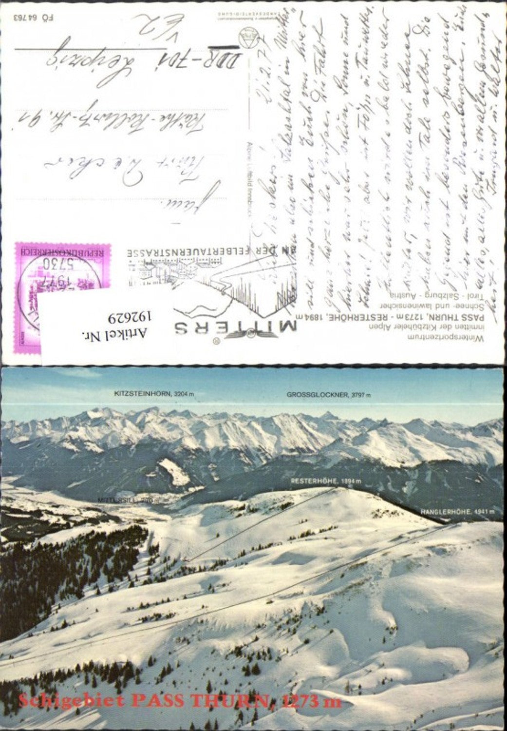 192629,Pass Thurn Resterhöhe Winteransicht Luftbild pub Alpina Druck