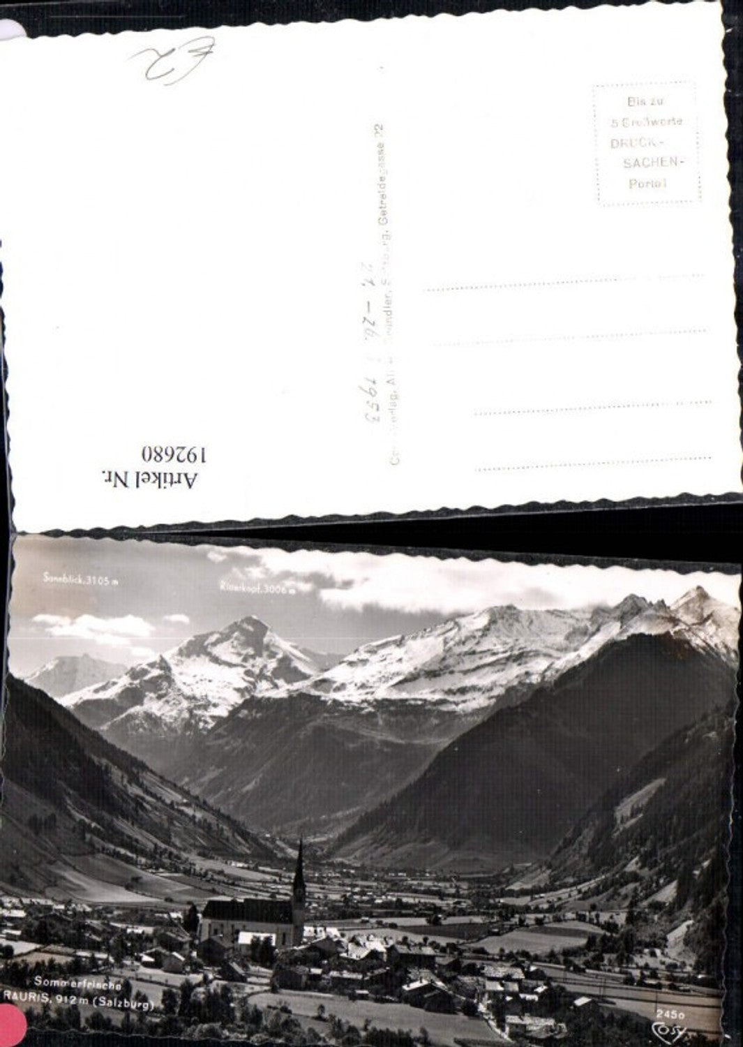 192680,Rauris Totale m. Gipfelkarte