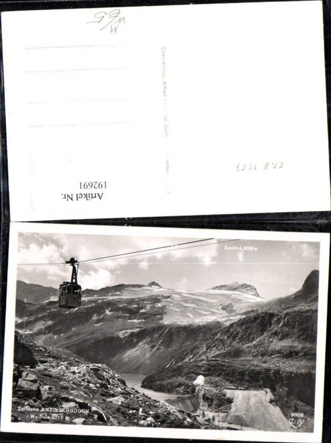 192691,Weißsee Uttendorf Foto Ak Seilbahn Enzingerboden Gipfelansicht Gondel