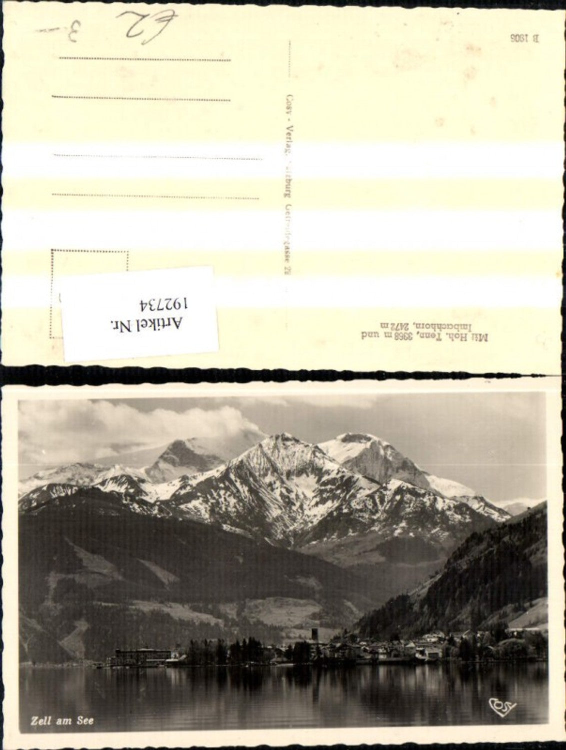 192734,Zell a. See m. Hohen Tauern u. Imbachhorn