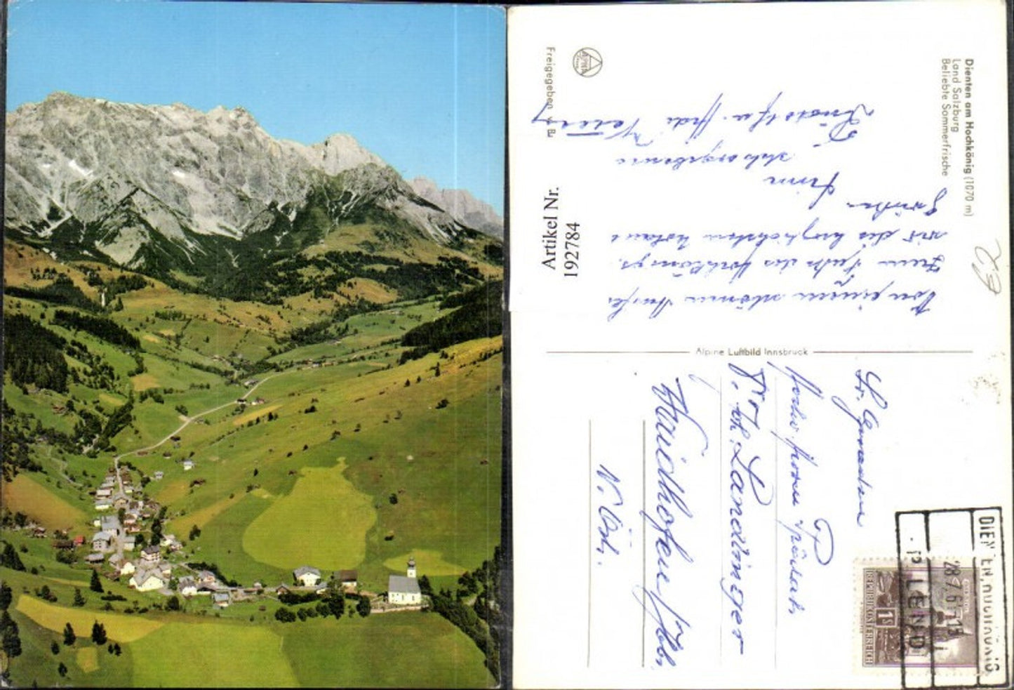 192784,Dienten a. Hochkönig Luftbild pub Alpina Druck