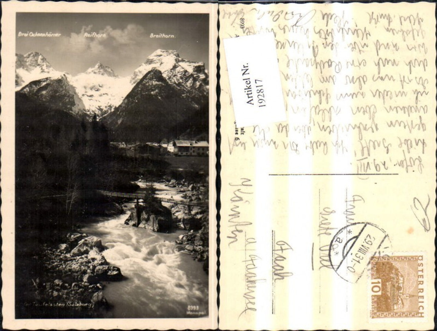 192817,Lofer Teufelssteg Gipfelkarte Brücke