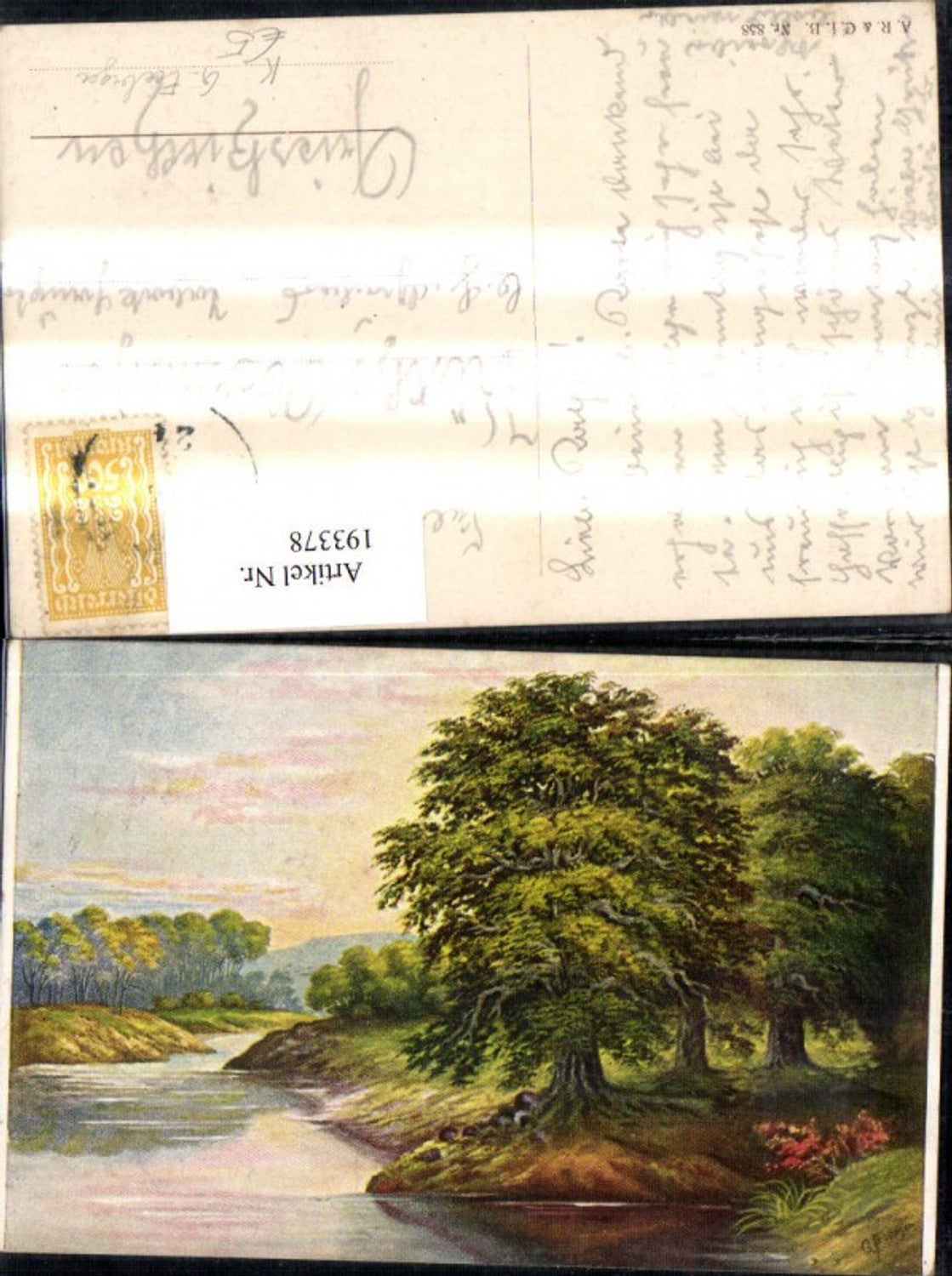 193378,Künstler Ak G. Fiebiger Fluss Landschaft