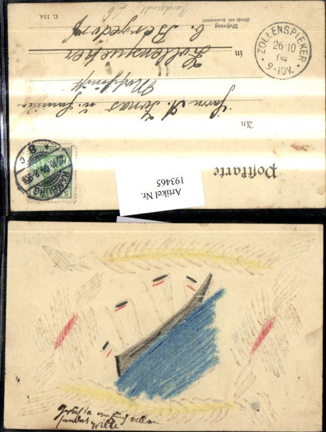 193465,Handgemalt Schiff Segelschiff Blätter