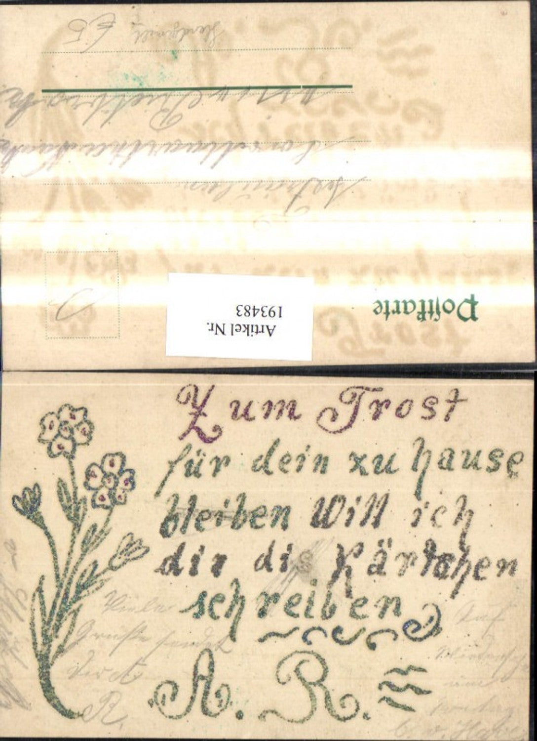 193483,Handgemalt „Zum Trost“ Blumen