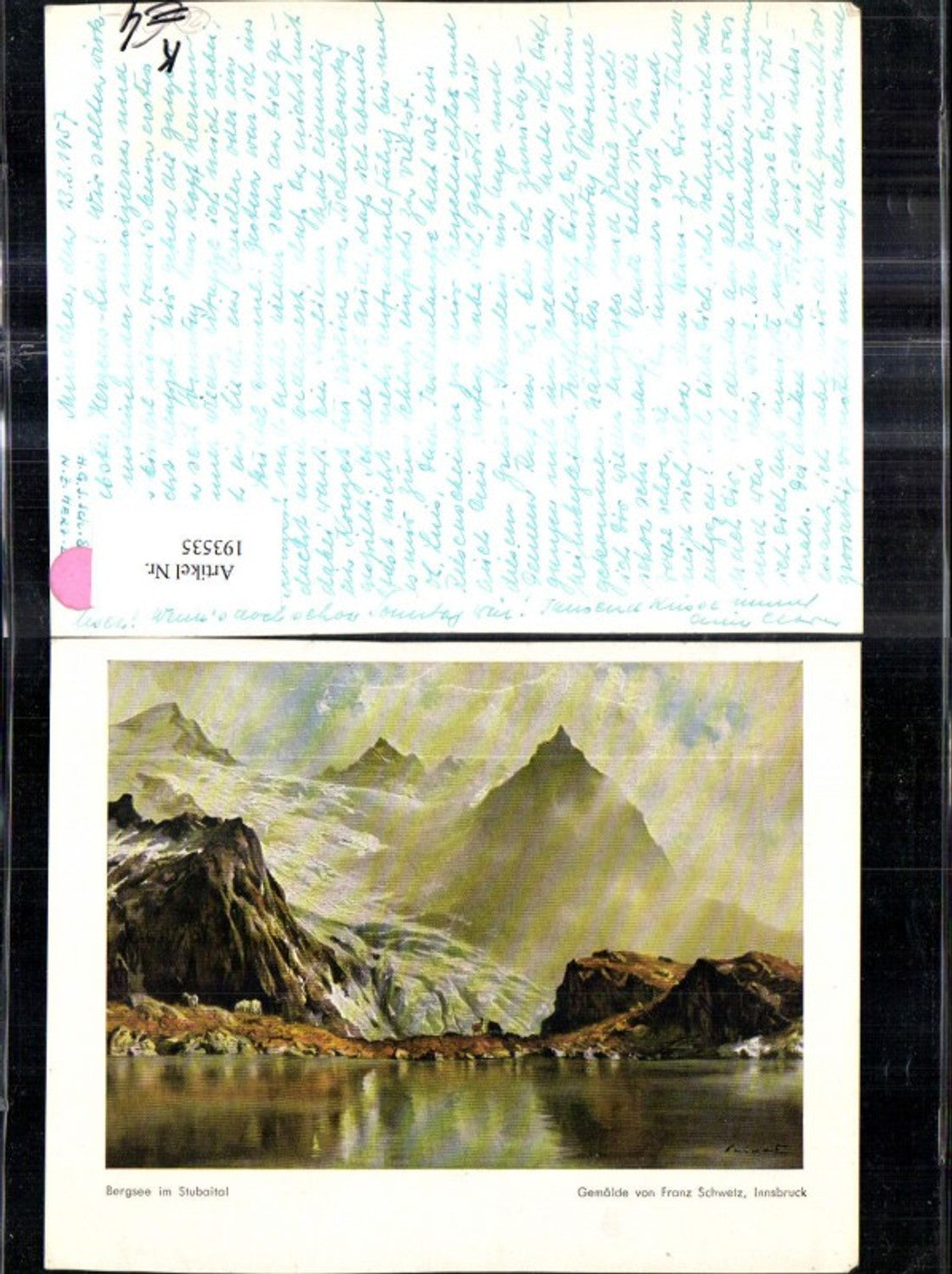 193535,Künstler Ak Franz Schwetz Bergsee i. Stubaital