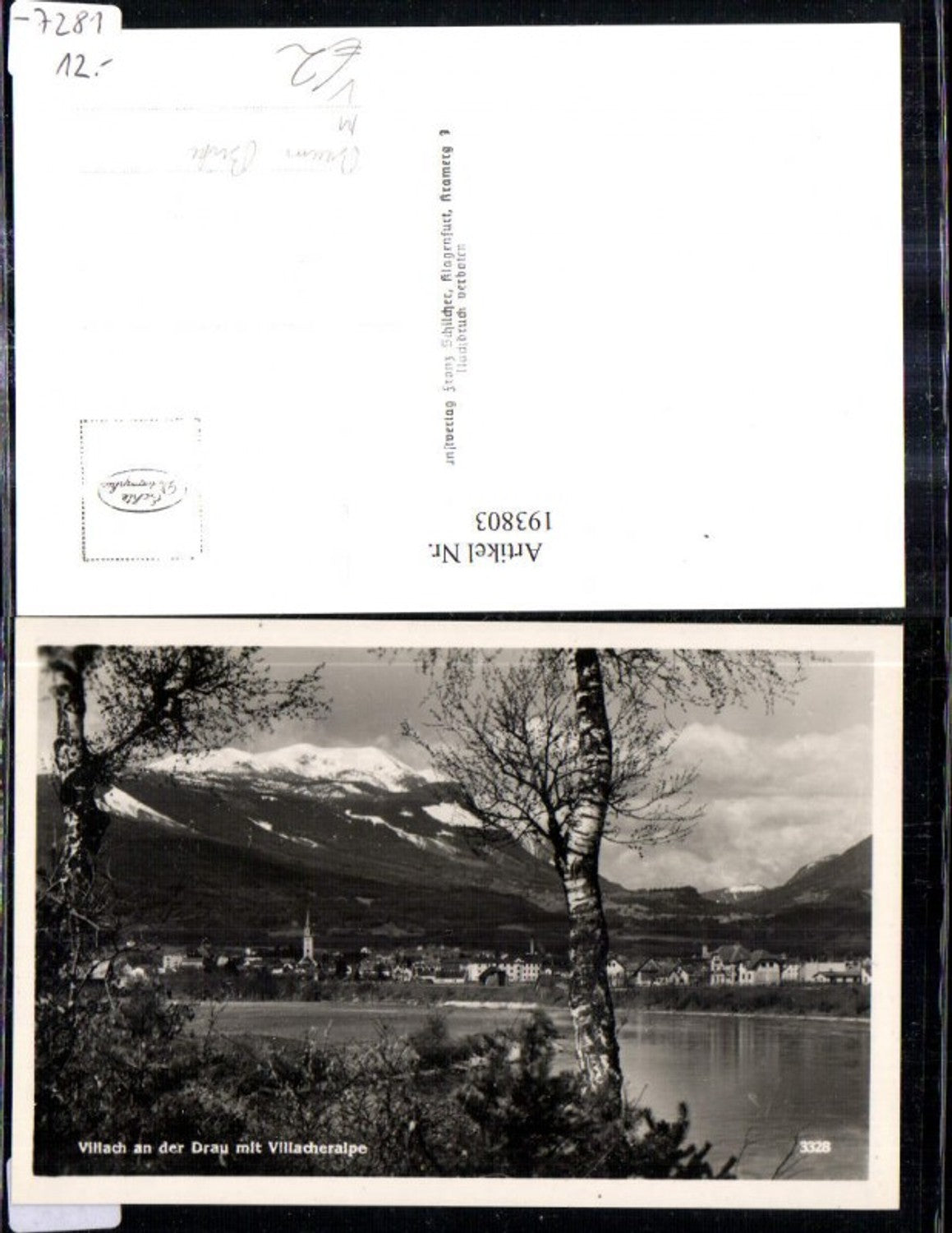 193803,Villach a. d. Drau m. Villacheralpe Teilansicht Baum Birke pub Franz Schilcher 3328