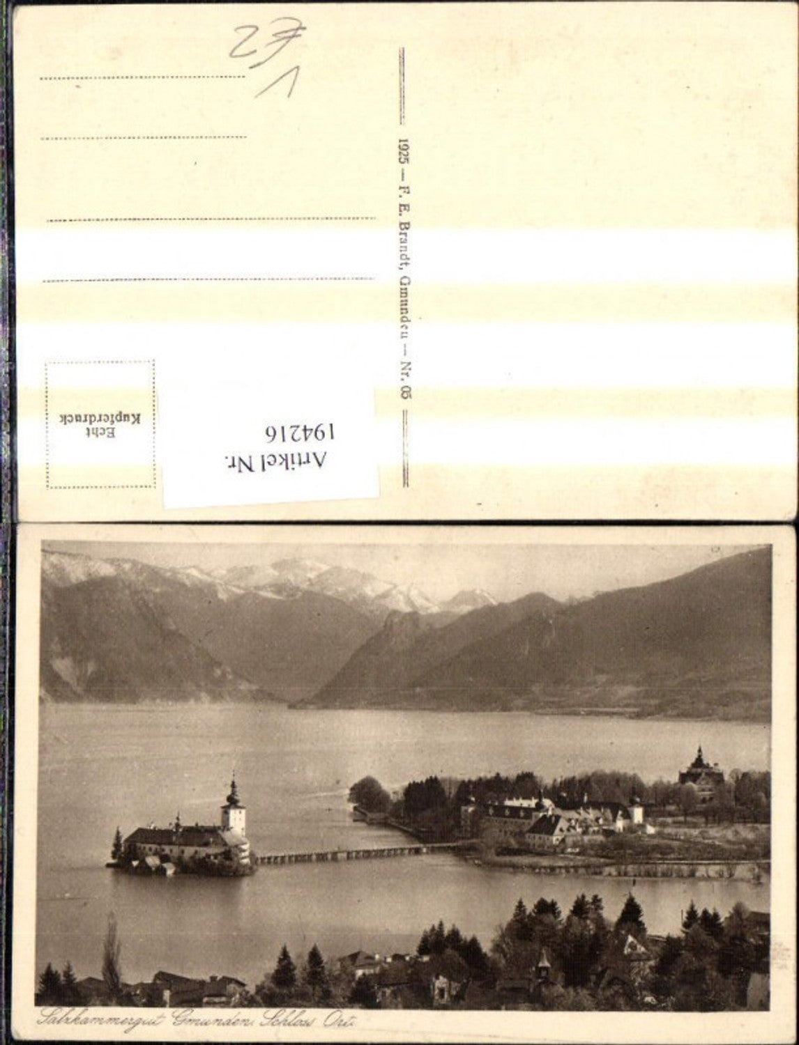 194216,Gmunden Salzkammergut Schloss Ort Traunsee pub F. E. Brandt 05